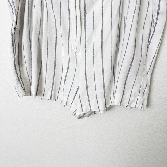 [Old Navy] Striped Navy White Linen Blend Extra High Rise Taylor Shorts Size XL - Picture 8 of 12